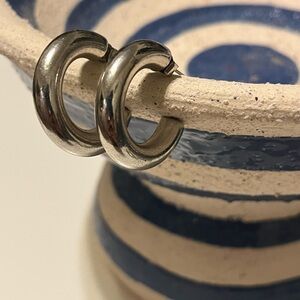 Chunky silver color hoops